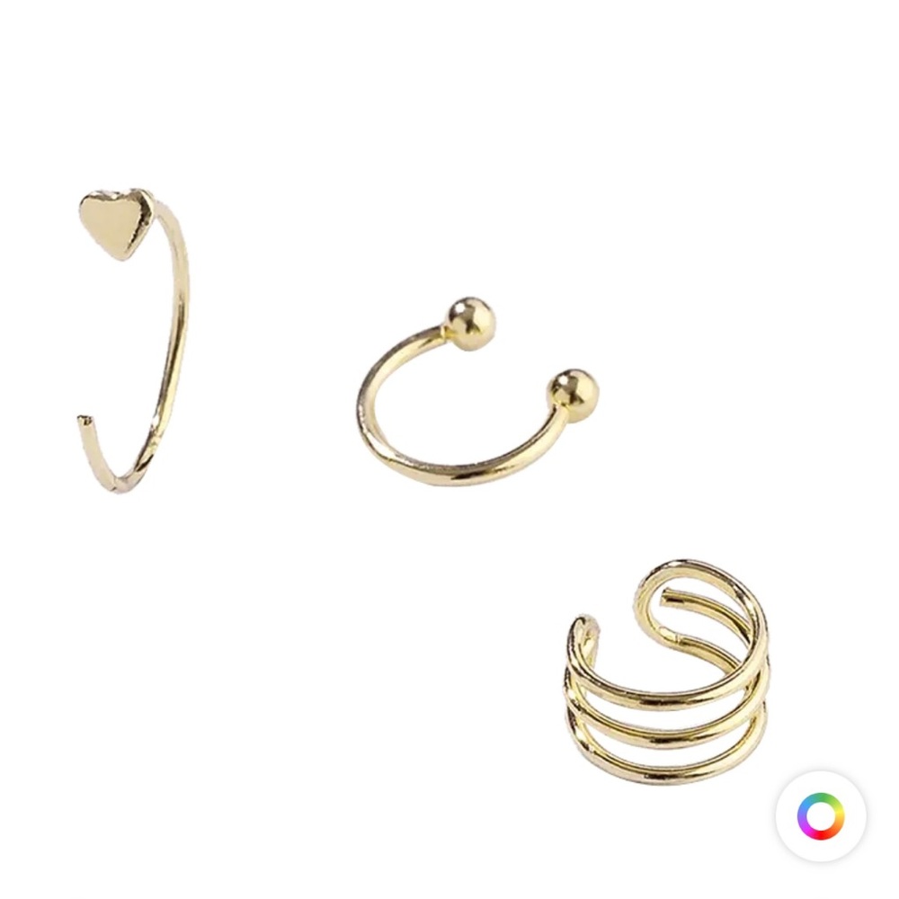 3 Piece Heart Layered Ear Cuff Set